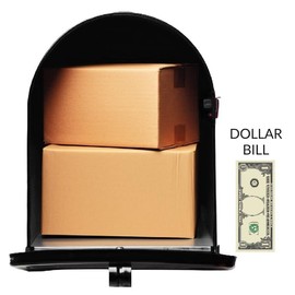 Plexon Jumbo Size Rural Mailbox, 3175 cu-in Capacity, Galvanized Steel, Powder-Coated, 15 in. H x 11.69 in. W x 24.82 in. L (Black, Extra Large)