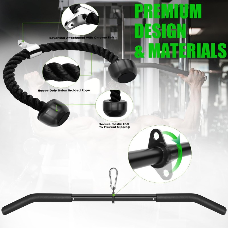 Lovind Cable Machine Attachment Set LAT Pulldown Attachments,Cable Machine Accessories