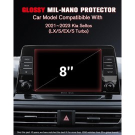 ASZSK For 2021~2023 Kia Seltos (LX/S/EX/S Turbo) 8 Inch Nano Glossy Screen Protector - [More Clear& Smooth] - Touchscreen *2