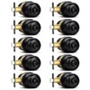 Sopoby Privacy Door Knob, 10 Pack Matte Black Round Keyless