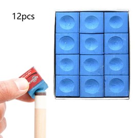 Billiard Chalk, Blue Billiard Chalk, Master, Non-Slip Pool Cue Chalk, Cue Chalk, Standard Billiard Accessories Chalk, Billiard Chalk for Amateurs and Professionals (Pack of 12)