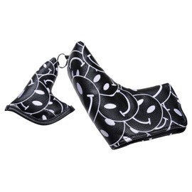 Putter Cover, Pin Type, Golf Headcover, Compatible with Scotty Cameron Odyssey, Magnetic Closure, Smile, Pin Type, New Smile (Black)