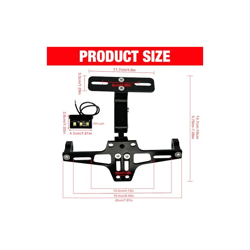 Motorcycle Number Plate Holder, Adjustable Number Plate Holder, Universal CNC