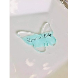 (25 Pack, Butterly) Blank Clear Acrylic DIY TABLE PLACE CARDS: Decorations for Celebrations Birthday Party Wedding Anniversary Engagement Graduation