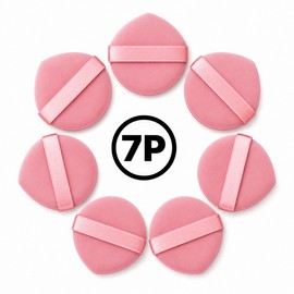 Makeup water drop puff piece sponge air cushion 7P, 1 set, strawberry pink / 메이크업 물방울 퍼프 조각 스펀지 에어 쿠션 7P, 1세트, 딸기핑크