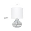 Simple Designs LT2063-SMW Small Glass Raindrop Bedside Table Lamp with