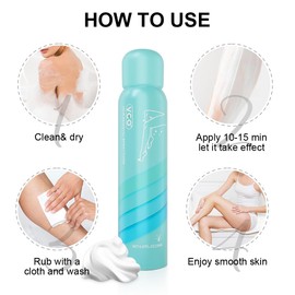 VGO 2 pack Hair Removal Spray Foam, Contains Aloe Vera Extract, Natural Ingredients, Painless Bikini Hair Removal for Women & Men, Depilatory Cream, 10.14FL OZ