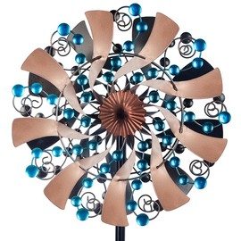 DREAMSOUL 13 Inch Wind Spinners Outdoor with 5 Stable Stake, Kinetic Metal Wind Spinners for Yard and Garden