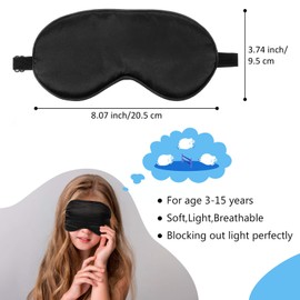 2 Pieces Silk Sleeping Mask with Adjustable Strap-Silk Eye Mask Soft Eye Cover Blindfold Eyeshade with Leopard Print, for Blocking Out Lights Sweet Sleep Travel Relax, Nap, Meditation (Black)