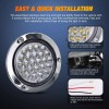 Nilight 4” Round Trailer Tail Light 2PCS 24LED White Stainless