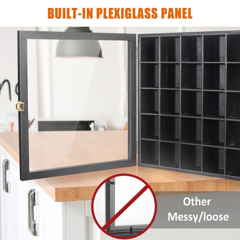 Tutata Shot Glass Display Case - 25 Slot Holder with