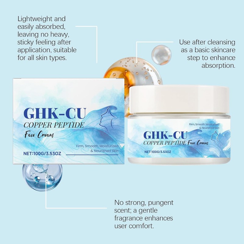 Ghk-Cu Copper Peptide Face Cream - Moisturizer Face Cream Anti