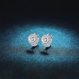 Moissanite Hoop Earrings for Women,0.6ct/1ct/2ct Moissanite Earrings,925 Sterling Silver Earrings Hypoallergenic,Moissanite Jewelry, Wedding Jewelry, Birthday Gifts