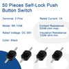 Litoexpe 50pcs Black Latching Mini ON/Off Switch Self-Lock Micro Push