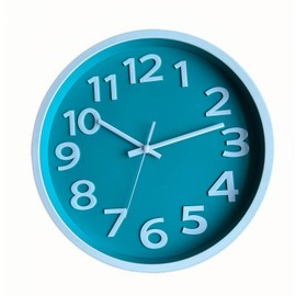 Lumuasky Wall Clock Modern 10 Inch Battery Operated Silent Non-Ticking Decorative Clock for Living Room Bedroom Office Kitchen School Classroom Nursery Decor, 3D Numbers Easy to Read(White-Gray)