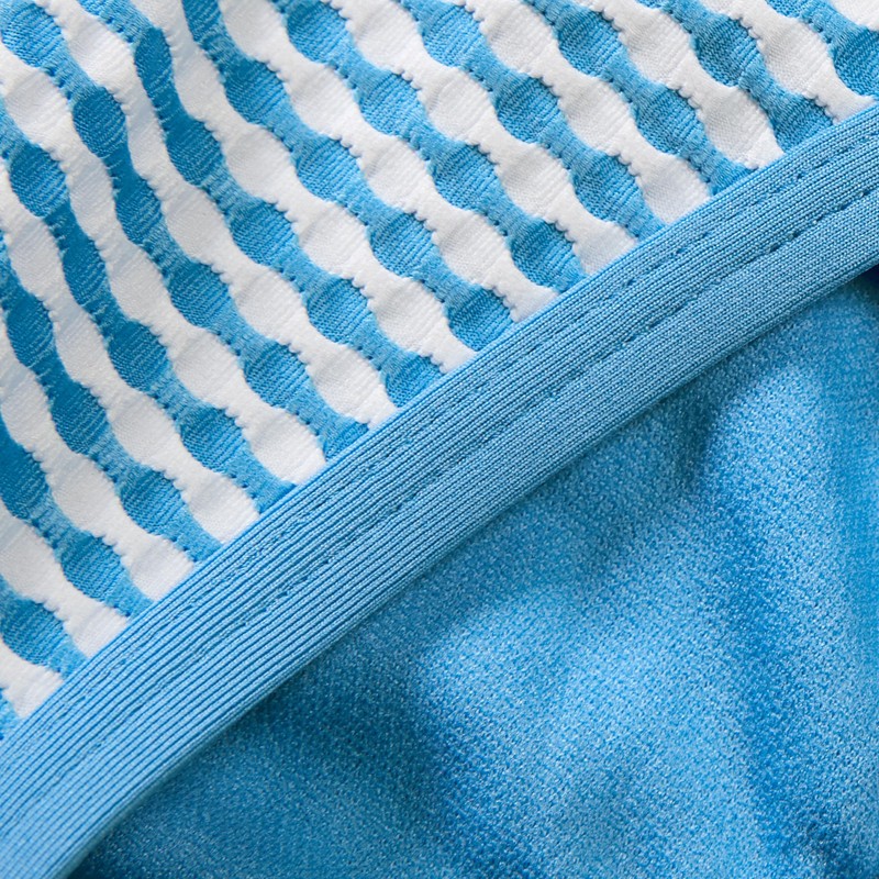 Speedo Womens Gingham Scoop Bottom Textured Bikini Bottom - Tranquil