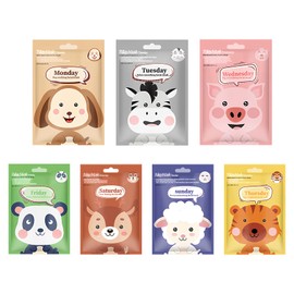 7 Pieces Animal Mask Sheet Face Mask Calming, Moisturizing, Brightening, Oil Control Face Masks Beauty Animal Membrane Funny