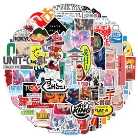 Tokyo Travel Stickers Pack of 100 Tokyo Tourism Sticker Set Waterproof Vinyl Sticker for Laptop Children Cars Motorcycle Bicycle Skateboard Luggage Suitcase Computer Sticker Graffiti Decal