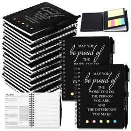 Resurhang 48 Pcs Christmas Employee Appreciation Gift A6 Spiral Notebook with Motivational Ballpoint Pens to Do List Spiral Weekly Planner Notepad for Team Teacher Staff Coworker