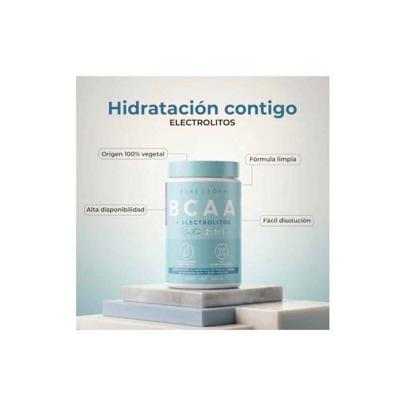 Pure Form BCAA Electrolitos BCAA Suplemento en polvo con Electrolitos