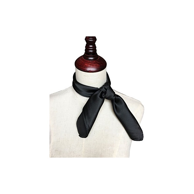 Topmode Women’s Solid Color Square Scarf Neckerchief (Black)