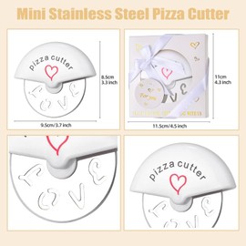 Sunch Craft 10 Pcs Mini Stainless Steel Pizza Cutter for Bridal Wedding Favor Baby Showers Souvenirs Guest Return Gift Individual Package (white)
