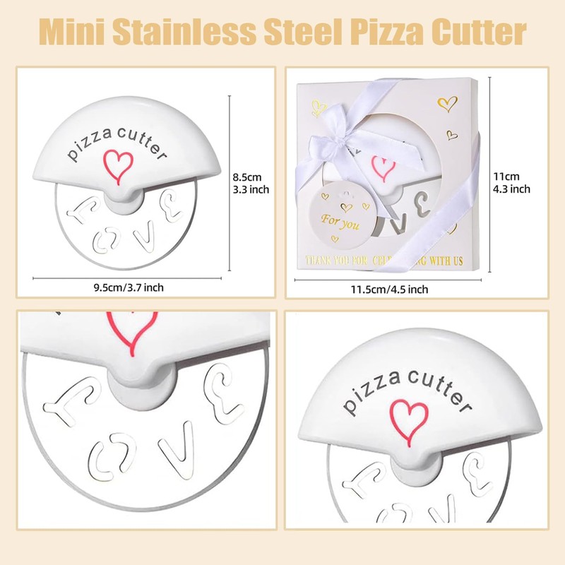 Sunch Craft 10 Pcs Mini Stainless Steel Pizza Cutter for