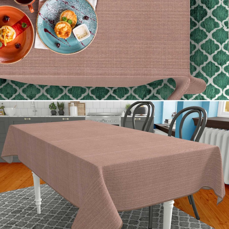 Fabric Tablecloth, Textile Table Linen, Cotton Polyester, Washable, Plain Ornamental