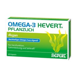 Omega-3 Hevert pflanzlich für eine gesunde Herzfunktion, Gehirnleistung und Sehkraft, 60 St. Kapseln