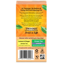 Twinings Peach & Orange Herbal Tea 2-Pack (20 Tea Bags Ea) – Naturally Caffeine-Free Sweet & Juicy Tea + Reusable Tea Bag Holder