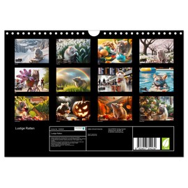 Funny Rats (Wall Calendar 2026 DIN A4 Landscape), CALVENDO Monthly Calendar: Every Month AI-Generated Rats in Thematic Scenes (CALVENDO Animals)
