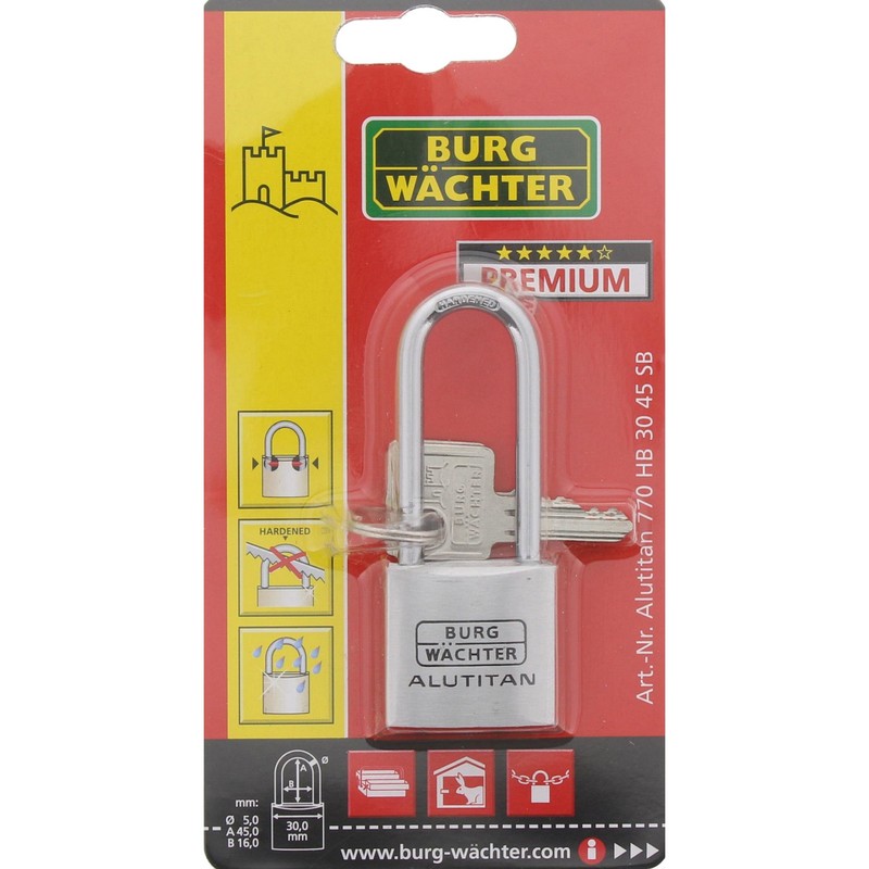 Burg Wächter 30 45 Burg Padlock 770 HB Alutitan, 30