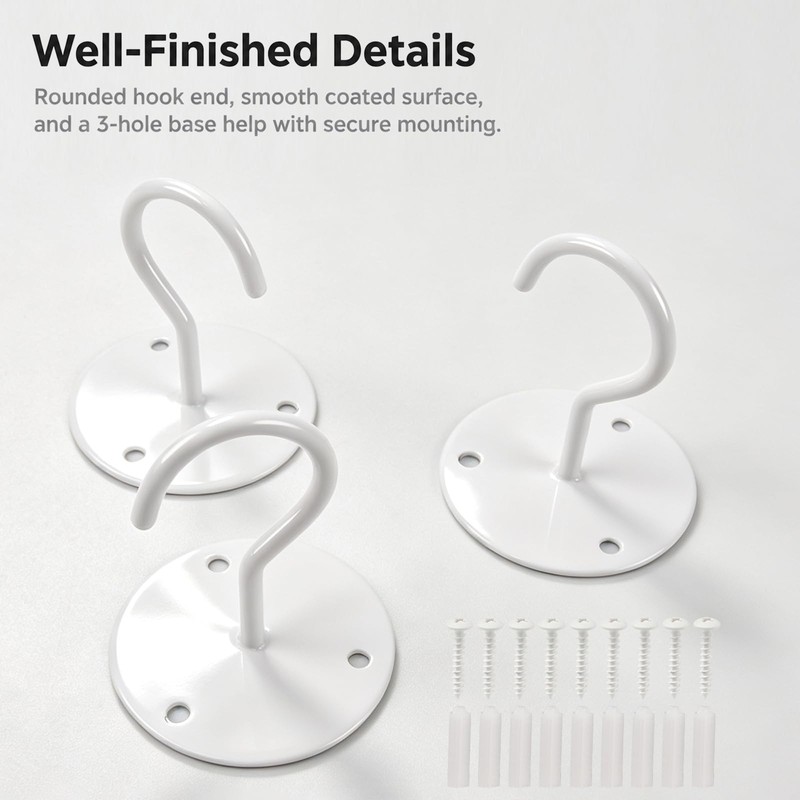 Ceiling Hooks for Hanging Plants, Heavy‑Duty Metal Ceiling Hooks
