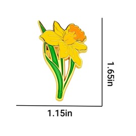 Leraverppy Enamel Pin,Yellow Daffodil Lapel Pin,Hope And Optimism Badge,Pin For Birthday Wedding Anniversary Memorial Funeral Charity Party,Flower Brooch,DIY Decor,Gift For Teens Teacher Nurse Doctors