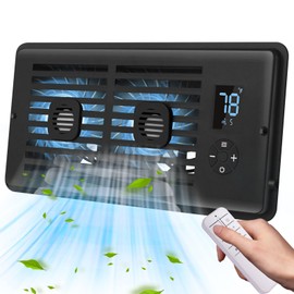 Register Booster Fan Fits 4" x 10" Register Holes, Vent Fan with DIY Scent Diffuser,Quiet 10-Speed Smart Heating Cooling AC with LCD Screen,Remote Control and Thermostat Control for Home,Wall,Floor