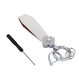 Tonecraft Key Chain, Flower, Colorful, Simple, Orthodox, Bag Charm, Popular, Stylish, Cute, Sparkle, Silver, white