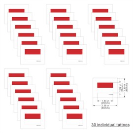 Womaha 30 individual Temporary Indonesia Flag Tattoos Fans Face Tattoo Stickers for Adults Kids Group Activity Props