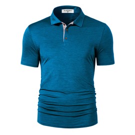 Derminpro Men's Lightweight Golf Polo Shirts Short Sleeve Quick Dry Performance Athletic T-Shirts Navy Large