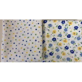 Robert Kaufman Nuts & Bolts Floral And Polka Dot Fabric By Robert Kaufman 2 Pc Fat Quarter Lot