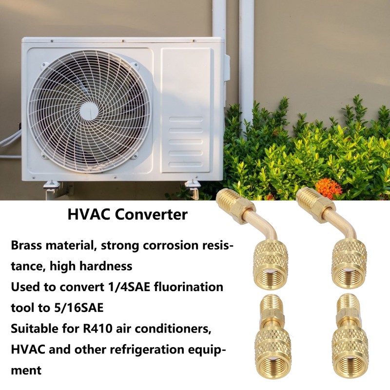 4Pcs 1/4SAE to 5/16SAE Conversion Head Refrigerant Charging Adapter for