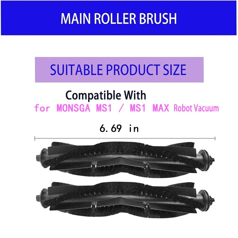 Rollers Brush Replacement for MONSGA MS1 / MS1 MAX Robot