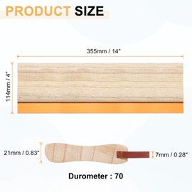 sourcing map Screen Printing Squeegee 14 Inch 70 Durometer Polyurethane Blade Wooden Handle Ink Scraper for Screen Printing Fabric Printmaking