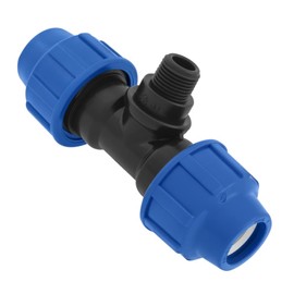 SmartProduct T-Piece PE Pipe Fitting 20 mm x 1/2 x 20 mm Male Thread AG Screw Connection PN16 DVGW Drinking Water Certified - Clamp Connector - PP T Piece Coupling for PE80 PE100 Pipes - Pack of 1