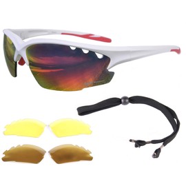 Rapid Eyewear Sports Sunglasses. Ladies & Mens. Interchangeable Polarized & Low Light Lenses. White