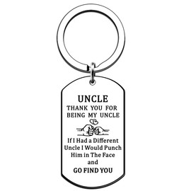 JMIMO Uncle Keyring Gifts Father’s Day Gifts Christmas Birthday Gift Uncle Gifts from Niece Nephew Thank You for Being My Uncle Keychain