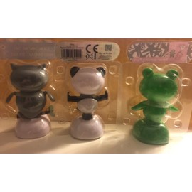 We Pay Your Sales Tax Set 3 Kong Fu Panda, Baby Owl, Greed Frog Solar Bobble Head Toys