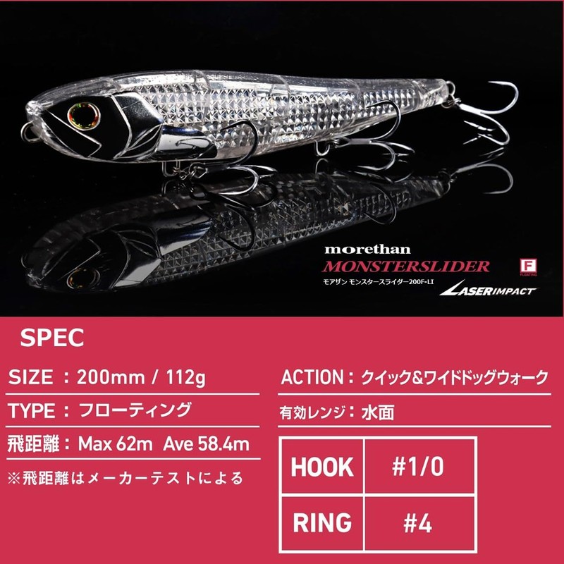 Daiwa Morethan Monster Slider 200F-LI LISG Clear Konoshiro Laser Impact