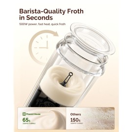 Maestri House Milk Frother, 3-in-1 Hot & Cold Mik Frothing Steamer, 8.12OZ/240ML Touch Control Foam Maker, Compact Space-saving Design for Latte, Cappuccino and Warm Milk