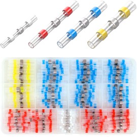 YADOBIG Pack of 200 Solder Connectors with Heat Shrink Tubing, Butt Connectors, Cable Connectors, Waterproof Insulated