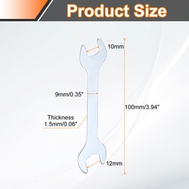 HARFINGTON 10pcs Double Open End Thin Wrenches 10mm x 12mm Metric Super Thin Small Flat Head Wrench Galvanizing Open Ended Spanner for Automotive Repair Furniture Assembly